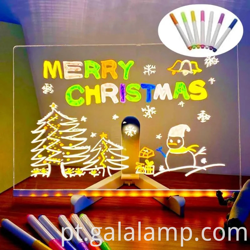 Placa de desenho de luz LED criativa para a placa de mensagem de decoração de casa